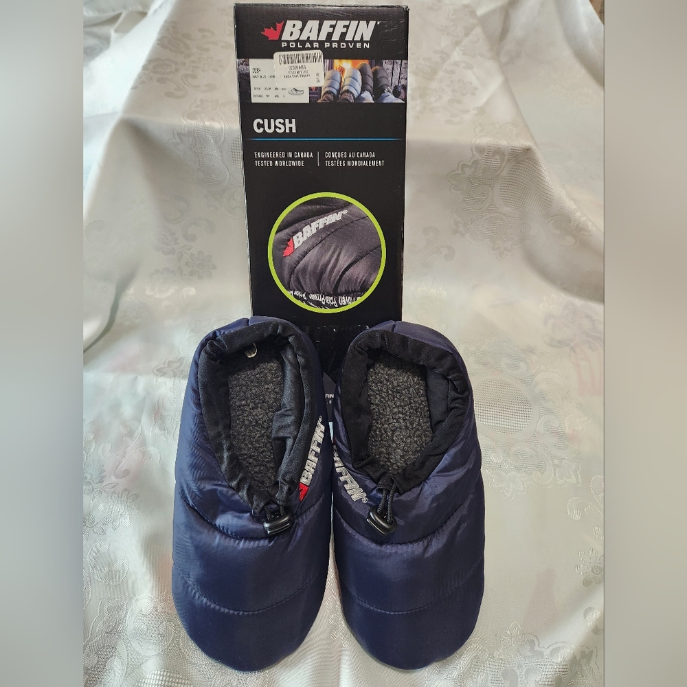 Baffin Cush Slippers in Navy Blue Sz Large NEW!